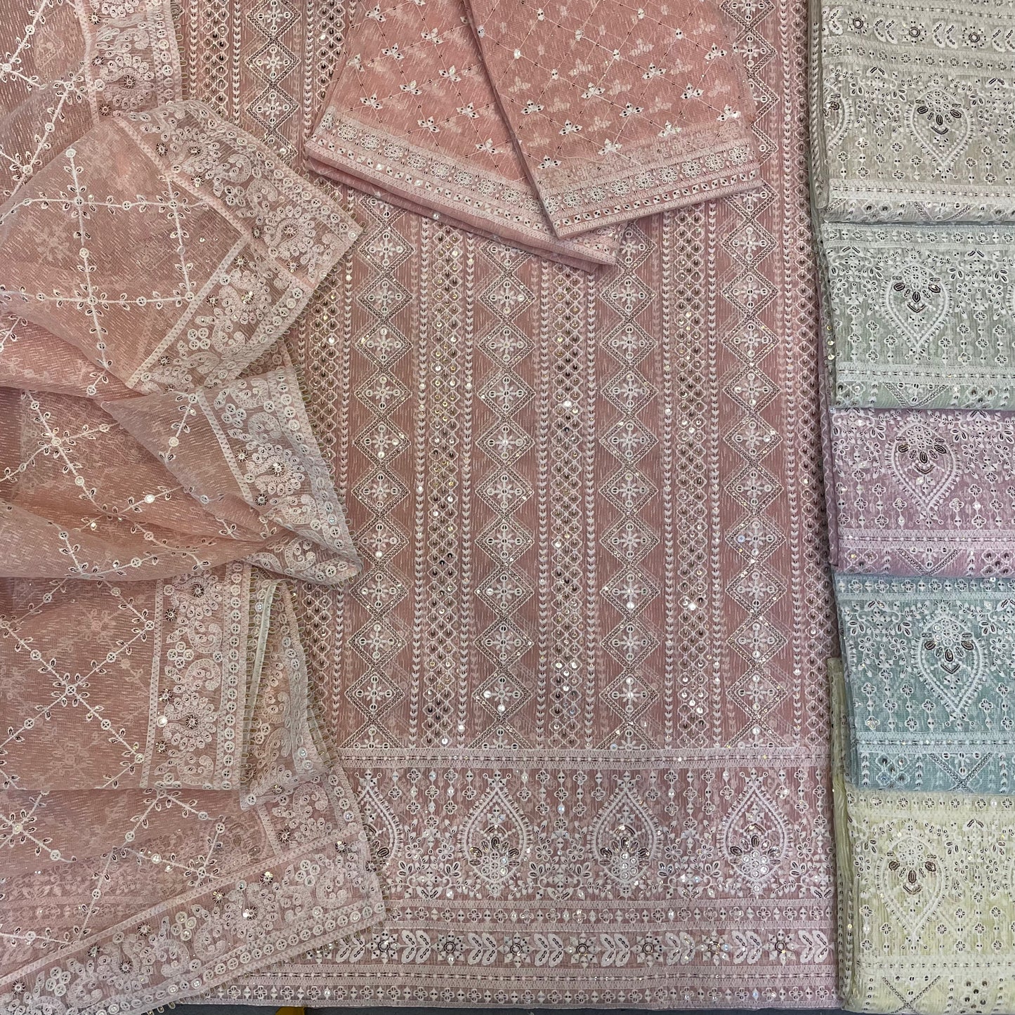 Khaddi Net Embroidered 2 Piece (Shirt Dupatta) L25
