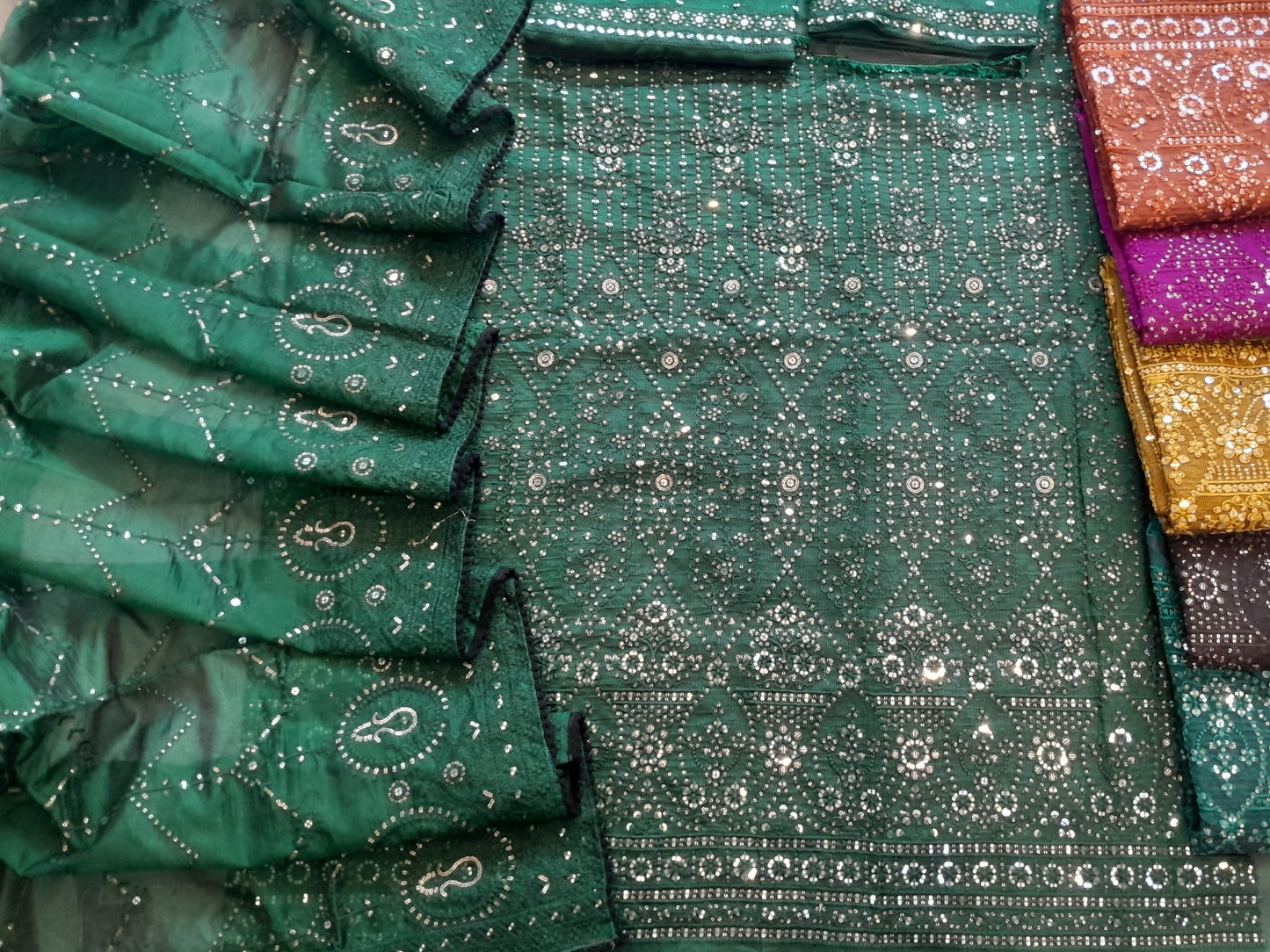 Khaddi Net Embroidered 2 Piece (Shirt Dupatta) D05