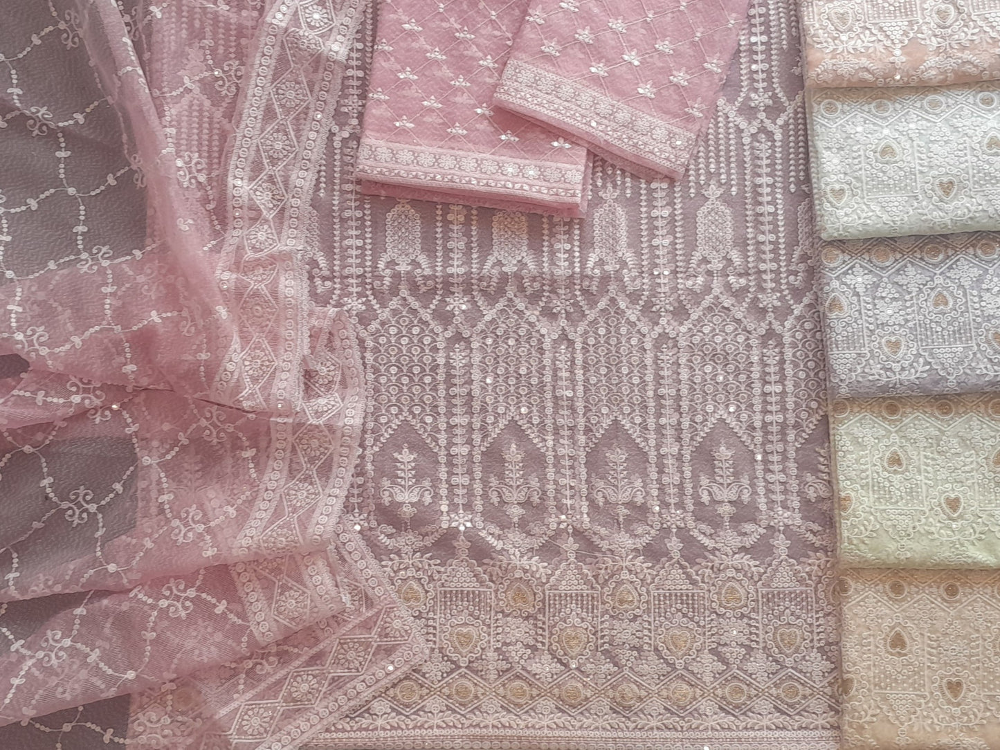 Khaddi Net Embroidered 2 Piece (Shirt Dupatta) L22