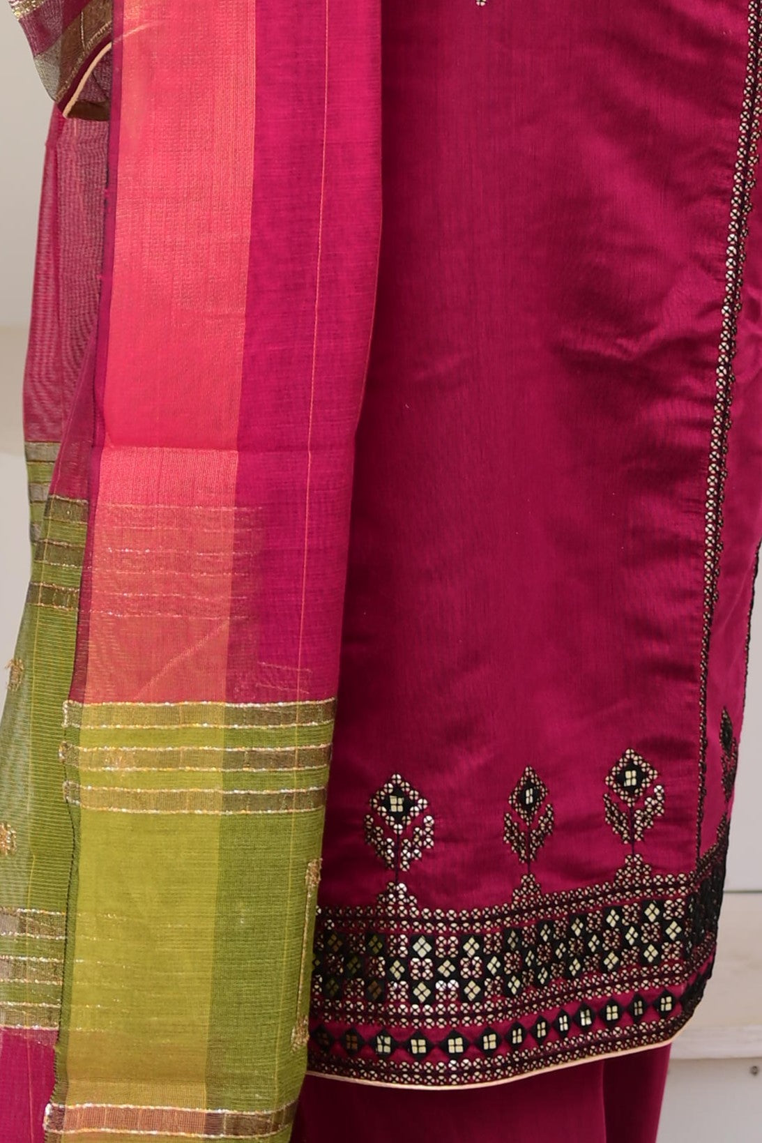 Cotton Khaddi Net Heavy Embroidered 3 Piece Ready to Wear CKR-01-MGN